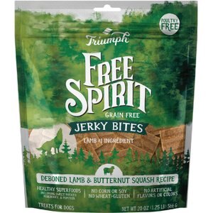 Triumph Free Spirit Jerky Bites Deboned Lamb & Butternut Squash Dog Treats, 20-oz container
