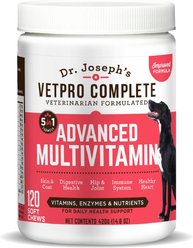 Dr. Joseph's VetPro Complete Chicken Flavored 5in1 Advanced Multivitamin Soft Chew Supplement for Dogs, 120 count