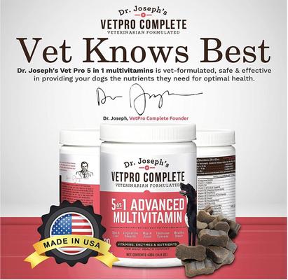 Show full view: Dr. Joseph's VetPro Complete Chicken Flavored 5in1 Advanced Multivitamin Soft Chew Supplement for Dogs, 120 count slide 4 of 11