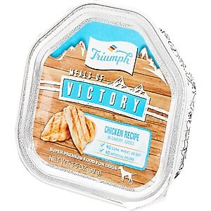 Triumph Meals of Victory Chicken Recipe in Savory Juices Dog Food Trays, 3.5-oz, case of 15