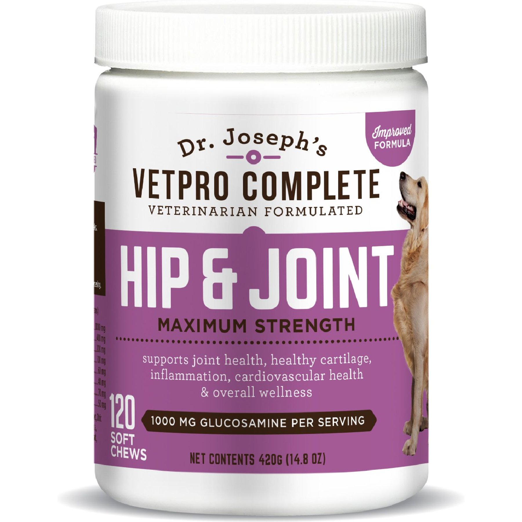Dr. Joseph's VetPro Complete Chicken Flavored Hip & Joint Soft Chew Supplement with Glucosamine for Dogs