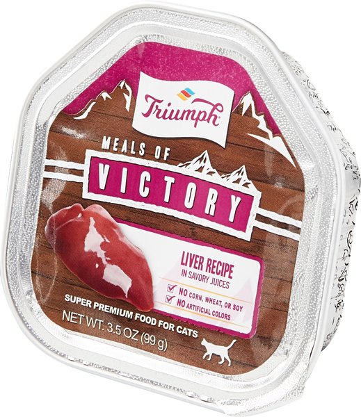 Triumph Meals of Victory Liver Recipe in Savory Juices Cat Food Trays, 3.5-oz, case of 15 slide 1 of 6