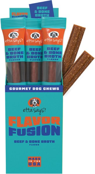 Etta Says! Fusion Gourmet Adult Beef & Bone Broth Flavor Natural Dog Chew Treats