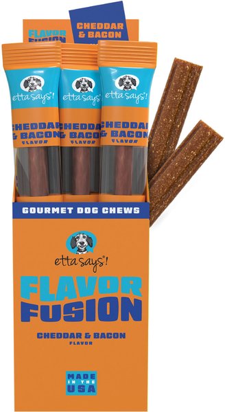Etta Says! Fusion Gourmet Adult Cheddar & Bone Bacon Flavor Natural Dog Chew Treats
