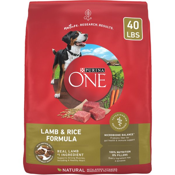 PURINA ONE Natural SmartBlend Lamb & Rice Formula Dry Dog Food, 40-lb ...