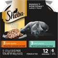 Sheba Perfect Portions Cuts in Gravy Multipack Tuna & Roasted Chicken Entree Adult Wet Cat Food Trays, 2.6-oz, case of 6 twin-packs