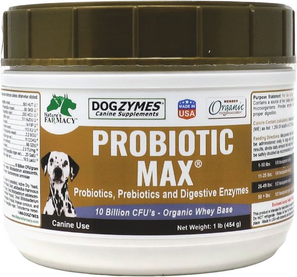 Nature's Farmacy Dogzymes Probiotic Max Dog Supplement, 1-lb jar slide 1 of 5