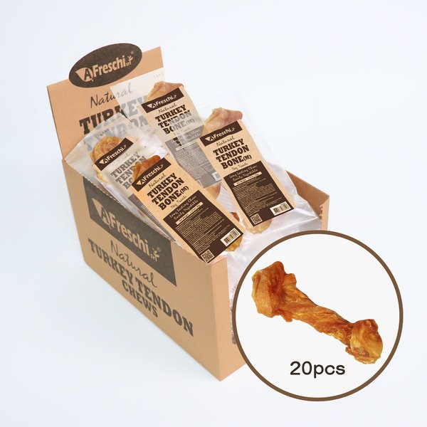AFreschi Natural Turkey Tendon Bone Natural Dog Chew Treat, Medium