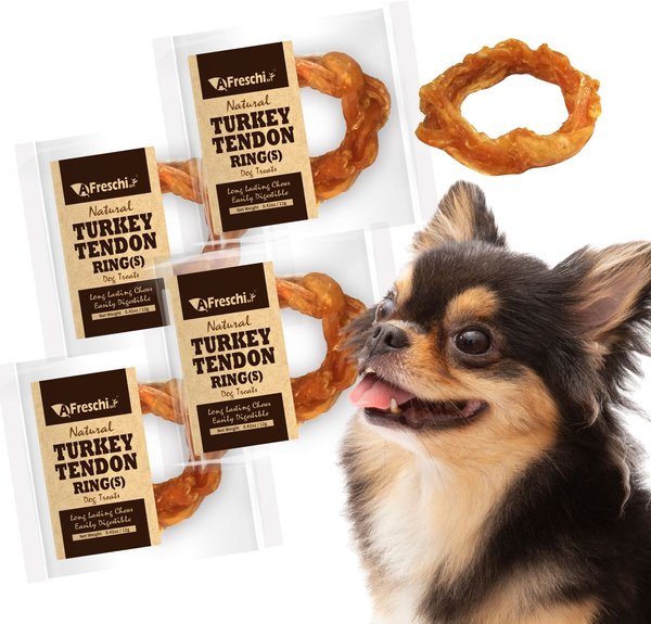 AFreschi Natural Turkey Tendon Ring Natural Dog Chew Treat, Small
