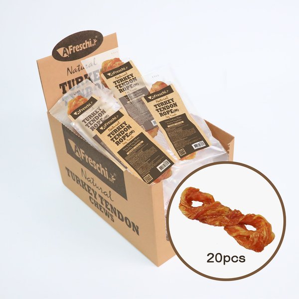 AFreschi Natural Turkey Tendon Rope Natural Dog Chew Treat, Medium