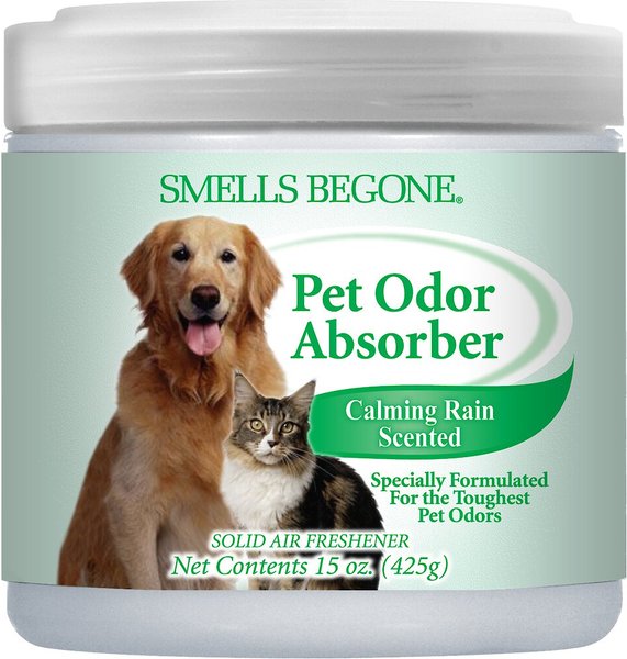 SMELLS BEGONE Calming Rain Pet Odor Absorbing Solid Gel, 15-oz jar