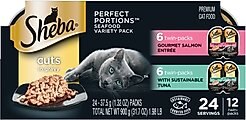 Sheba Perfect Portions Grain-Free Multipack Salmon & Substainable Tuna Cuts in Gravy Entree Adult Wet...