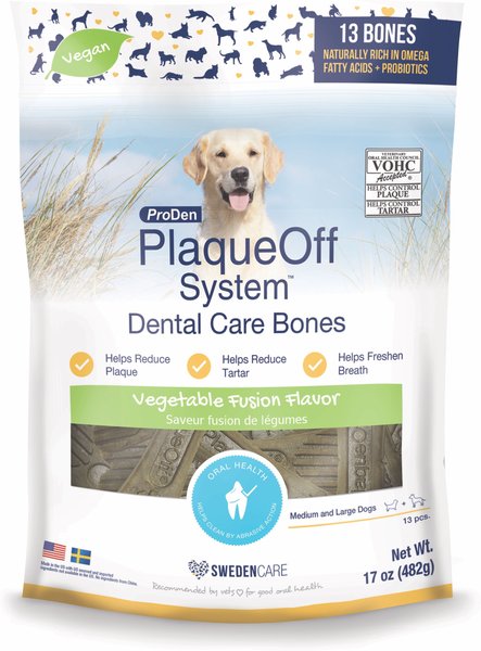 ProDen PlaqueOff System Vegetable Fusion Flavored Dental Bone Dog Treats, 13 count slide 1 of 1