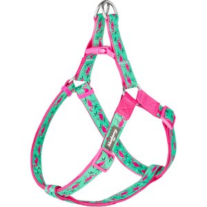 Blueberry Pet Spring Prints Nylon Step In Back Clip Dog Harness, Pink Flamingo on Light Emerald, Large: 26 to 39-in chest