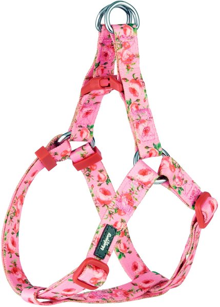 Blueberry Pet Floral Prints Neoprene Step In Back Clip Dog Harness, Floral Rose Baby Pink, Small: 16.5 to 21.5-in chest slide 1 of 8
