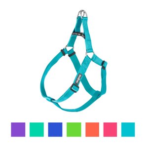 Blueberry Pet Classic Solid Nylon Step In Back Clip Dog Harness, Turquoise, Large: 26 to 39-in chest