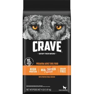 Crave High Protein Chicken Adult Grain-Free Dry Dog Food, 4-lb bag