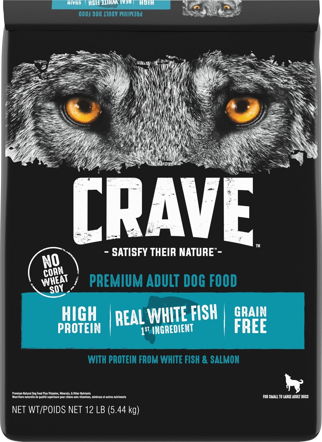 CRAVE High Protein White Fish & Salmon Adult Grain Free Dry Dog Food