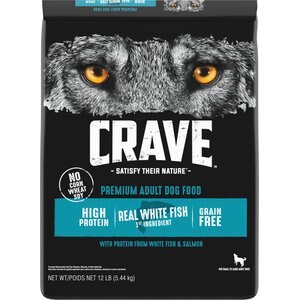 Crave High Protein White Fish & Salmon Adult Grain-Free Dry Dog Food, 12-lb bag