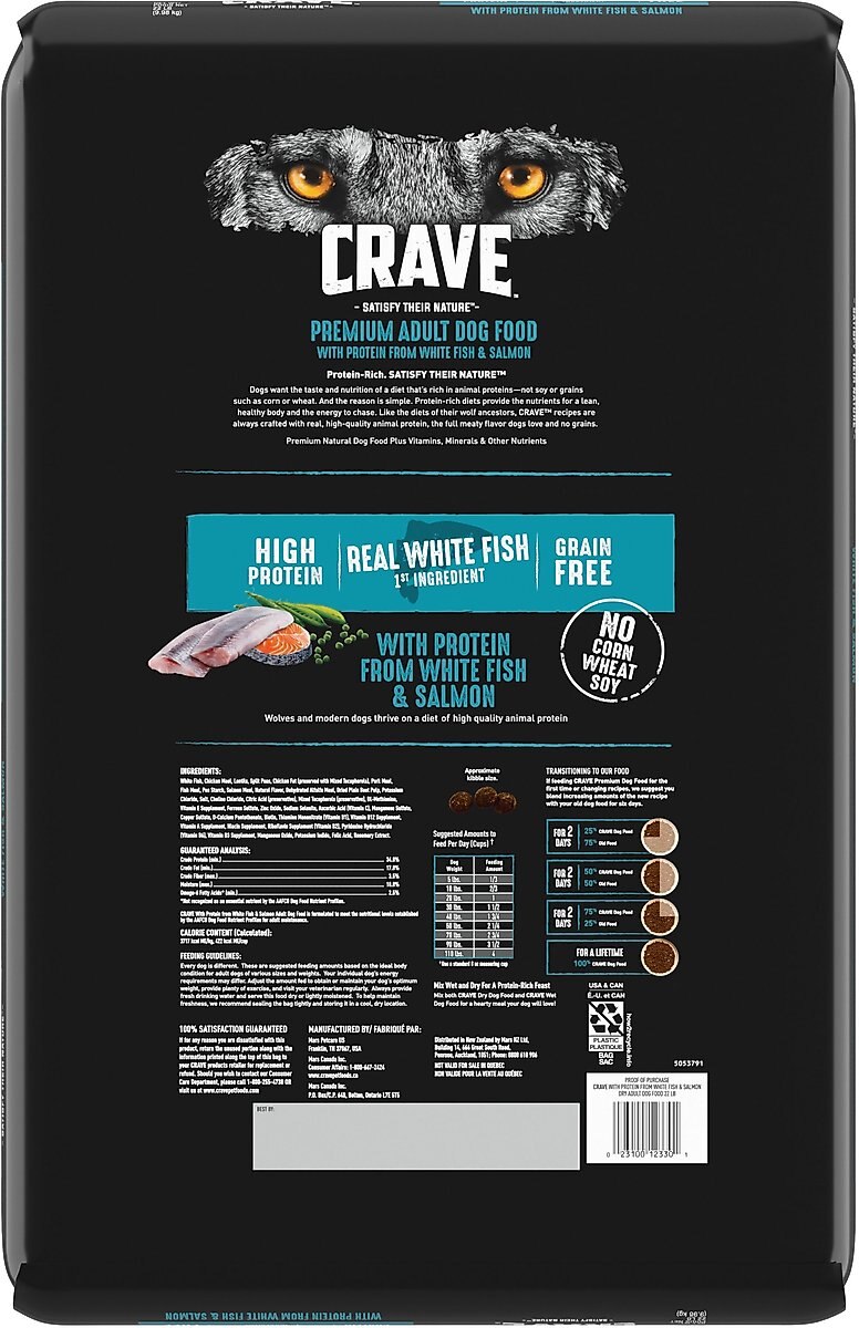 CRAVE High Protein White Fish & Salmon Adult GrainFree Dry Dog Food