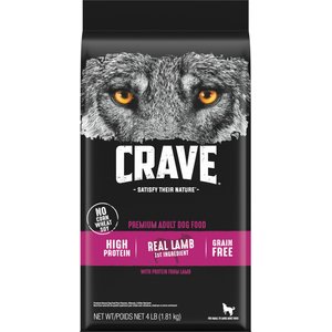 Crave High Protein Lamb Adult Grain-Free Dry Dog Food, 4-lb bag