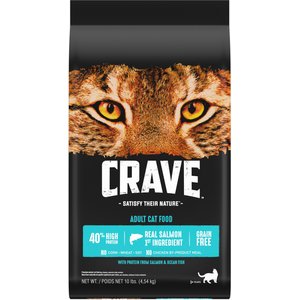 Crave with Protein from Salmon & Ocean Fish Adult Grain-Free Dry Cat Food, 10-lb bag