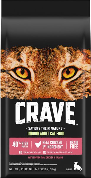 Crave with Protein from Chicken & Salmon Indoor Adult Grain-Free Dry Cat Food, 2-lb bag slide 1 of 11