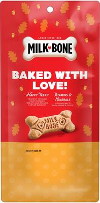 Show full view: Milk-Bone Pup-kin Spice Artificial Pumpkin & Spice Flavor Biscuits Dog Treats, Small, 8-oz bag slide 4 of 12