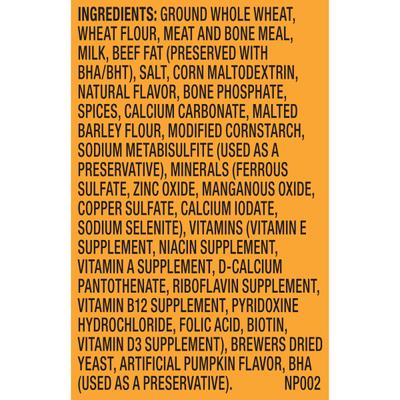 Show full view: Milk-Bone Pup-kin Spice Artificial Pumpkin & Spice Flavor Biscuits Dog Treats, Small, 8-oz bag slide 9 of 12