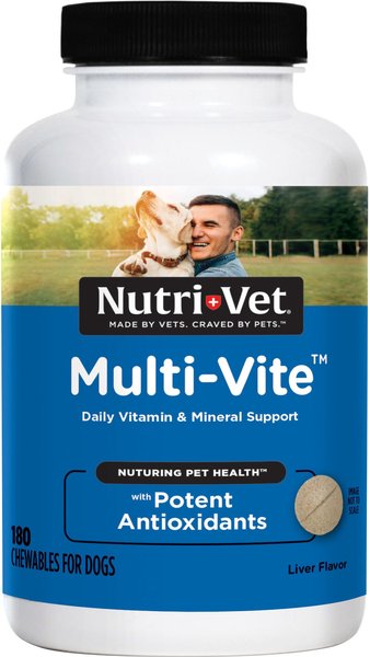 Nutri-Vet Multi-Vite Chewable Tablets Multivitamin for Dogs, 180 count slide 1 of 9