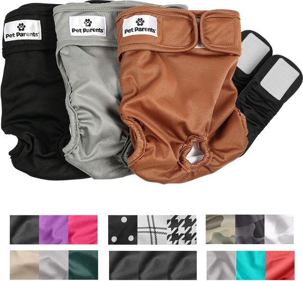 Pet Parents Washable Male & Female Dog Diapers + Extendrs, Natural, Medium: 14 to 20-in waist, 3 count slide 1 of 10
