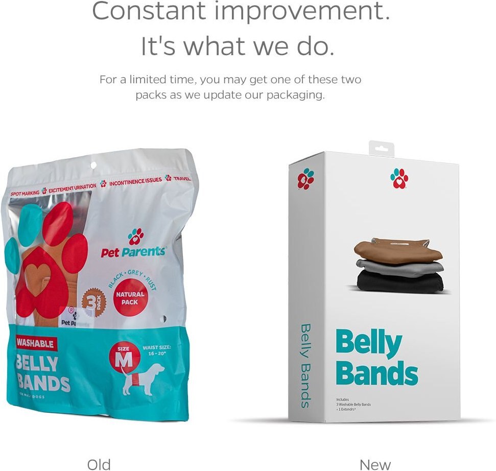 PET PARENTS Belly Band Washable Male Dog Wrap + Extendrs, Natural