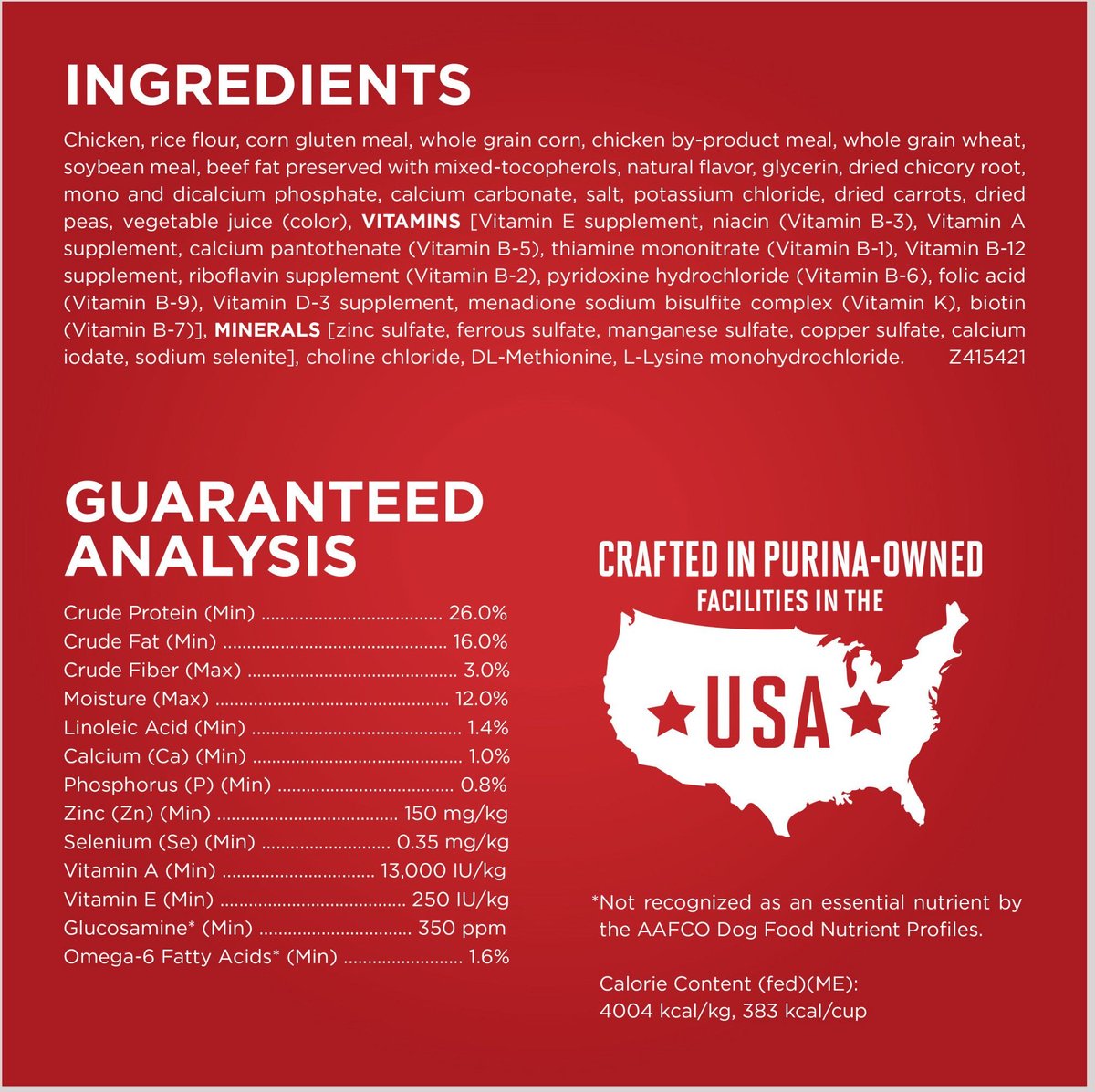 Purina one nutrition facts hotsell