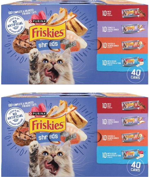 FRISKIES Shreds in Gravy Variety Pack Canned Cat Food 5.5 oz can case of 80 Chewy