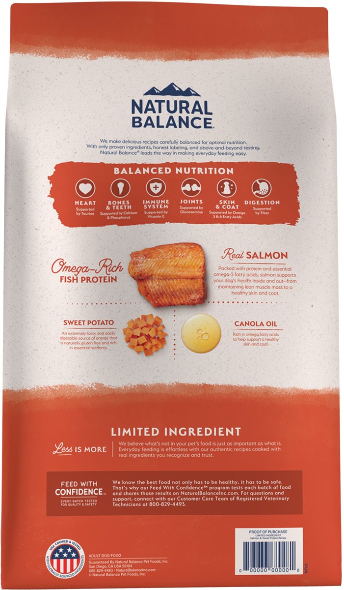 NATURAL BALANCE Limited Ingredient Grain-Free Salmon & Sweet Potato ...