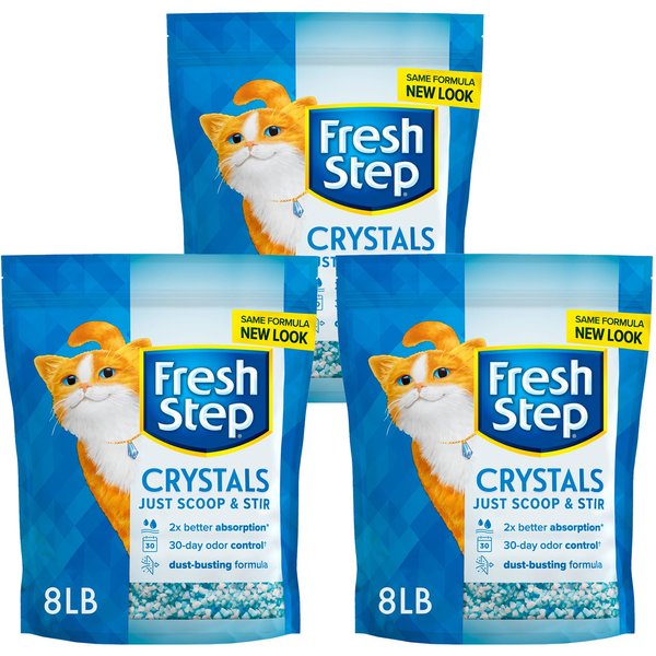 Fresh Step Premium Crystals Scented Non Clumping Crystal Cat Litter 8 Lb Bag Bundle Of 3 1349