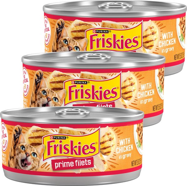 FRISKIES Prime Filets with Chicken in Gravy Canned Cat Food 5.5 oz can case of 72 Chewy