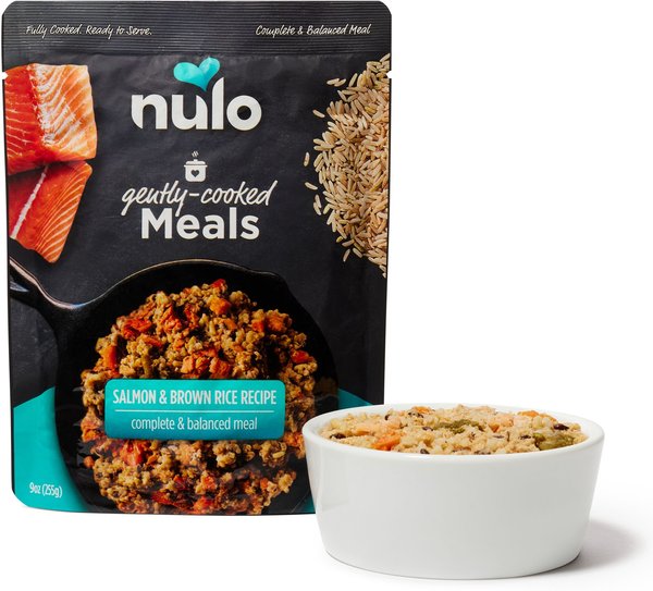 Nulo Gently-Cooked Meals Salmon & Brown Rice Recipe Wet Dog Food, 9-oz pouch, case of 8