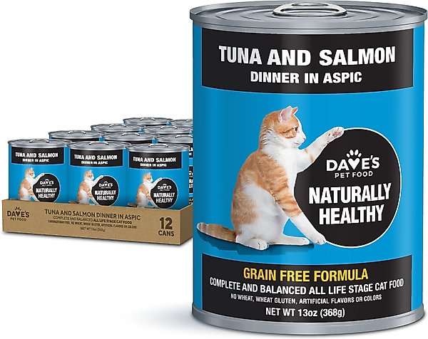 DAVE&rsquo;S PET FOOD Naturally Healthy, Grain-Free Tuna &amp; Salmon Dinner 