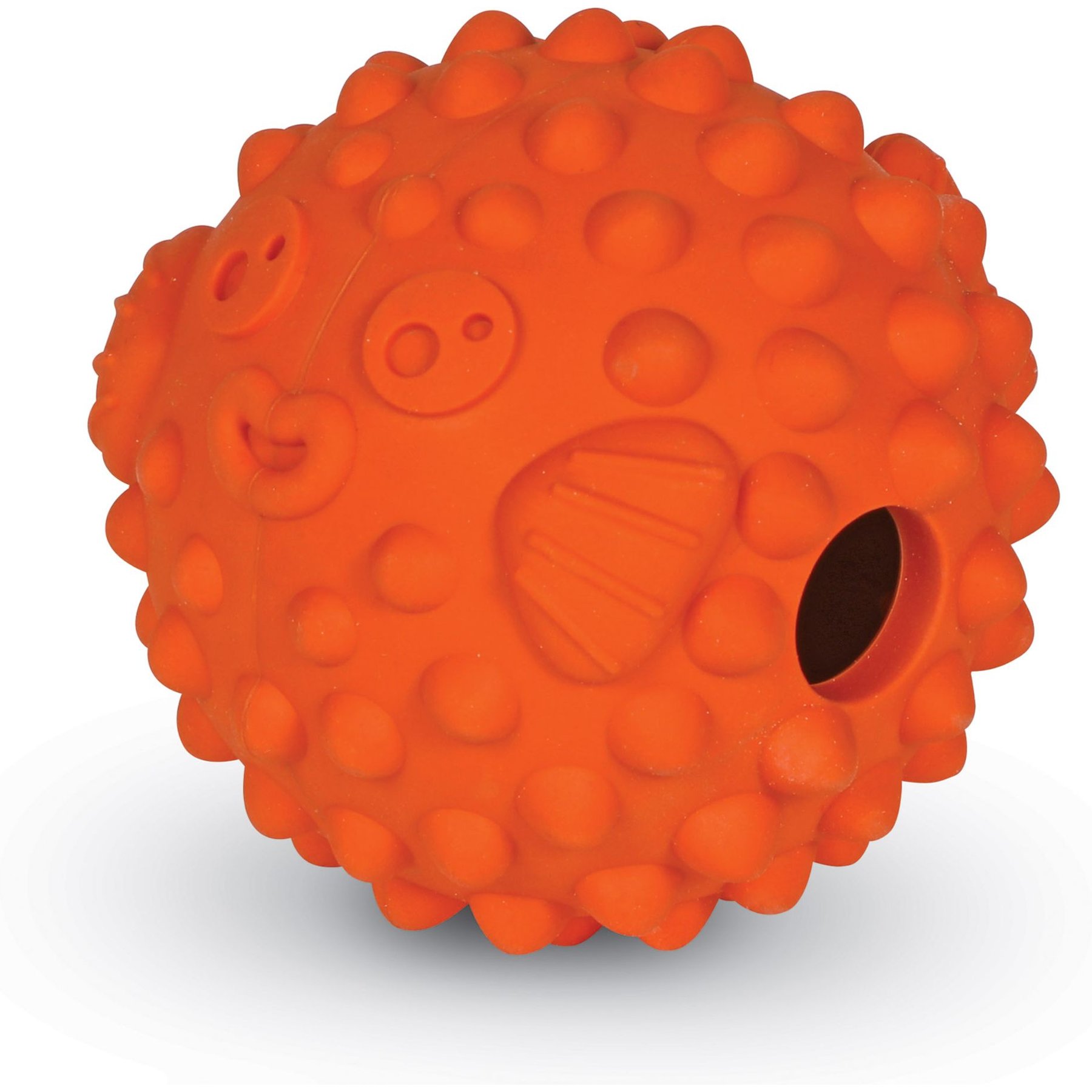 Brightkins Pufferfish Tough & Tumble Treat Dispenser Dog & Cat Toy, Orange, Small