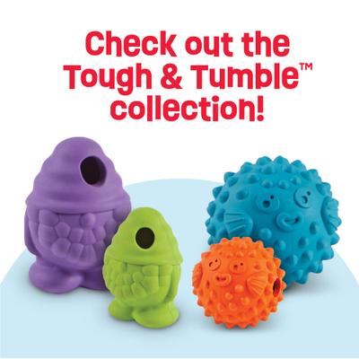 Show full view: Brightkins Pufferfish Tough & Tumble Treat Dispenser Dog & Cat Toy, Orange, Small slide 6 of 6