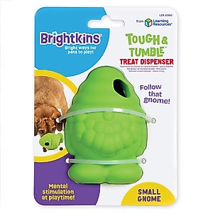 Brightkins Gnome Tough & Tumble Treat Dispenser Dog & Cat Toy, Green, Small