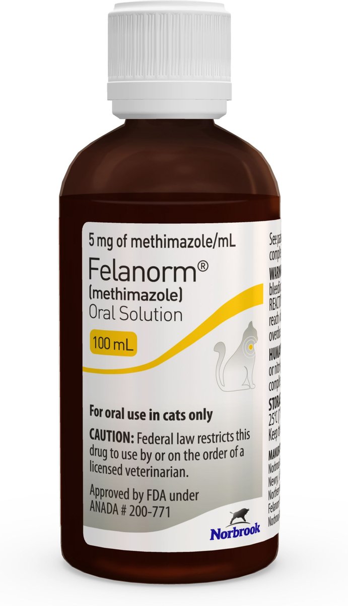 FELANORM (Methimazole) Oral Solution for Cats, 5 mg/mL, 100 mL - Chewy.com