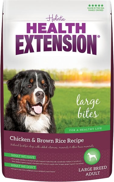 Health Extension Large Bites Chicken & Brown Rice Recipe Dry Dog Food, 1-lb bag slide 1 of 9