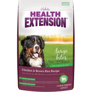 Health Extension Large Bites Chicken & Brown Rice Recipe Dry Dog Food, 1-lb bag