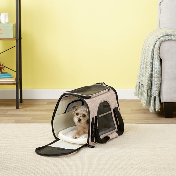 PAWFECT PETS Premium Soft-Sided Airline-Approved Dog & Cat Carrier Bag,  Khaki 