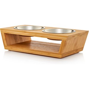 Personalized Elevated Dog Bowl Stand with Internal Storage - Black –  GrooveThis Woodshop