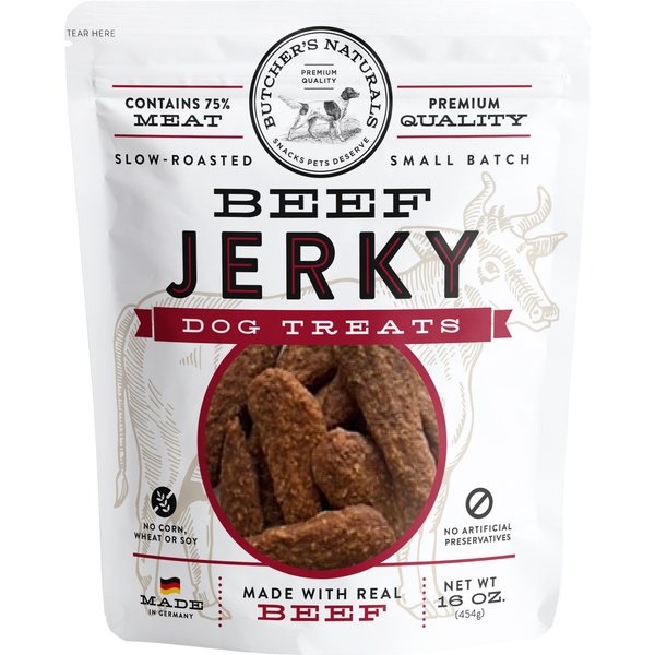 Butcher's Naturals Slow Roasted Beef Jerky Dog Treats, 16-oz bag