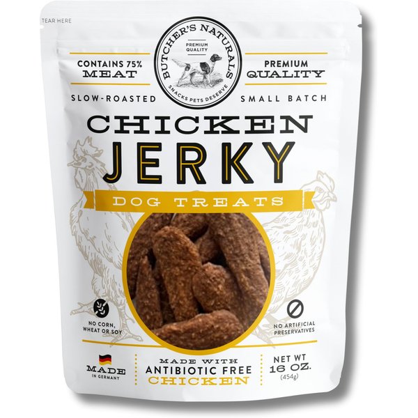 Butcher's Naturals Slow Roasted Chicken Jerky Dog Treats, 16-oz bag