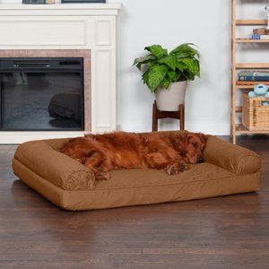 FurHaven Quilted Orthopedic Sofa Cat & Dog Bed w/ Removable Cover, Warm Brown, Jumbo
